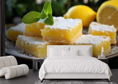 lemon bars with powdered sugar Wall mural