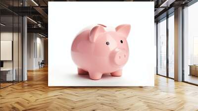 piggy bank isolated on white Wall mural