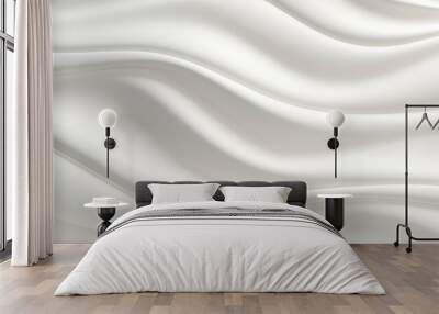 White Elegant Smooth Wave Background Wall mural