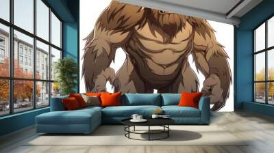 A Large, Hairy, Anthropomorphic Ape with Sharp Claws and Fangs Wall mural