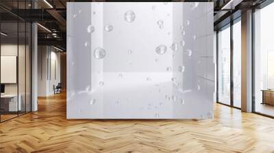 Abstract Digital Rain of Numbers in a White Room Wall mural