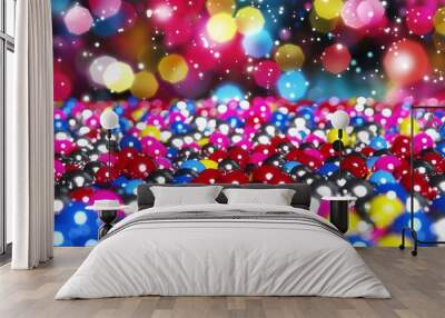 Colorful and vibrant bokeh background with a blurred out of focu Wall mural