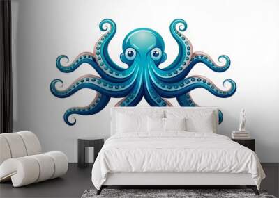 Abstract tentacled sea creature logo design isolated on white background Wall mural