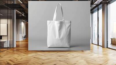 Stylish isolated white tote bag with blank interior and exterior surfaces, perfect for branding and design showcasing, created with cutting-edge AI technology. Wall mural