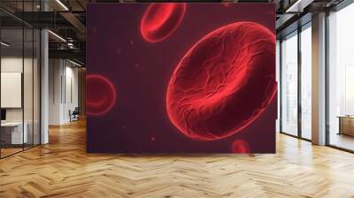 Microscopic View of Red Blood Cells in Plasma Wall mural