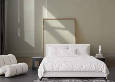 Minimalist interior design with blank frame mockup on the floor Wall mural