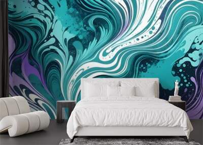 Seamless watercolor pattern with grunge splashes and blots Wall mural