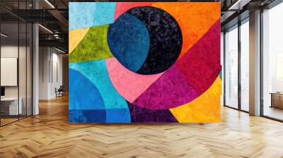 Abstract composition featuring vibrant colors Contemporary abstract background with dynamic shapes Artistic abstract painting highlighting unique textures Wall mural