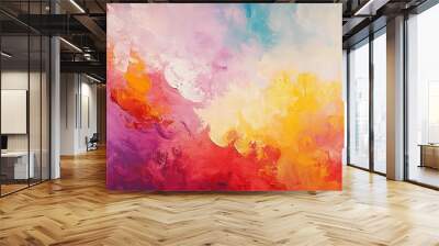 Abstract oil painting featuring a colorful background embodying impressionist style Suitable for wall decor this modern surreal artwork offers a unique hand drawn texture Wall mural