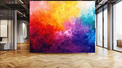 Abstract oil painting featuring a vibrant colored background in an impressionist style Ideal for wall decor this modern surrealist artwork offers a unique hand drawn texture Wall mural