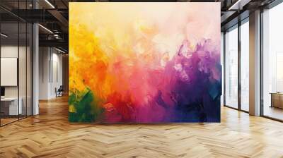 Abstract oil painting with a colorful background featuring an impressionist style A modern surreal artwork ideal for wall decor and as a hand drawn texture template Wall mural