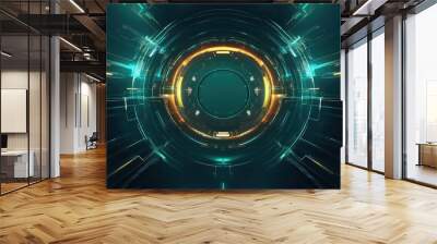 Futuristic abstract 2d background with a central area for your message showcasing a creative and imaginative design Wall mural