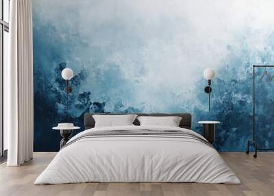 Surreal landscape artwork featuring a blue oil painting on canvas Abstract acrylic art showcasing unique textures and a grungy background Wall mural