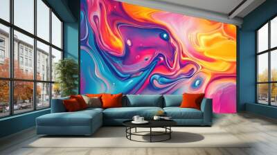 Vibrant abstract background featuring a colorful texture with dynamic elements A psychedelic style artwork showcasing surreal artistic expression Wall mural