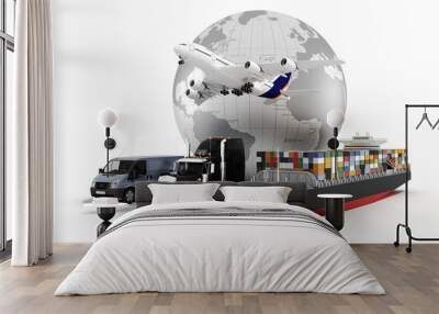 3d global business commerce concept Wall mural