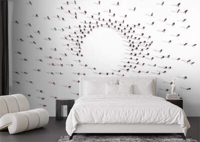 3d large group of people on white background Wall mural