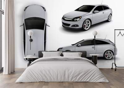 3d render of a sport car on white background Wall mural