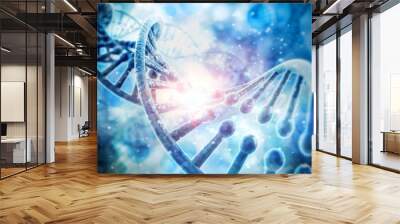 3d render of dna structure, abstract  background Wall mural