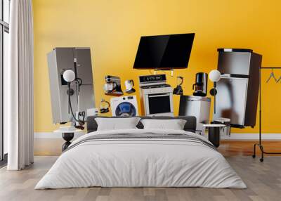 3d variety of home appliances concept design Wall mural