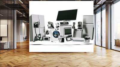 3d variety of home appliances concept design Wall mural