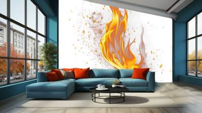 stunning realistic fire flames png images on a transparent background, perfect for dynamic graphic d Wall mural