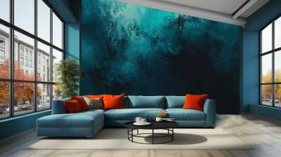 Abstract dark underwater scene with light accents
 Wall mural