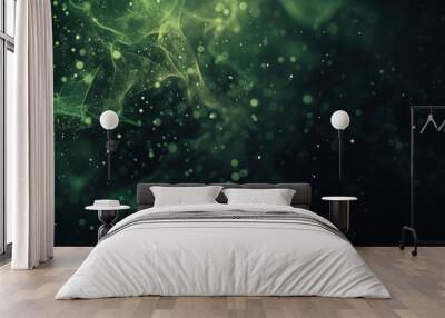 Abstract green neural network background
 Wall mural