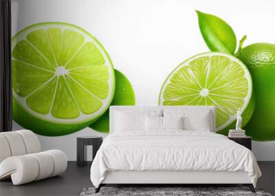 Lime Zest clipart collection, vector, icons isolated on transparent background Wall mural