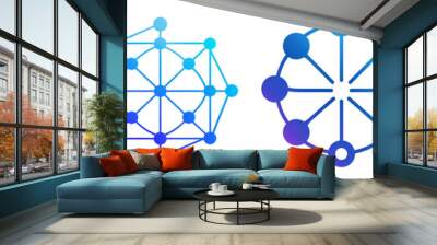 Neural Network clipart collection, symbol, logos, icons isolated on transparent background Wall mural