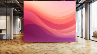 Plum Purple to Light Salmon abstract fluid gradient design, curved wave in motion background for banner, wallpaper, poster, template, flier and cover Wall mural