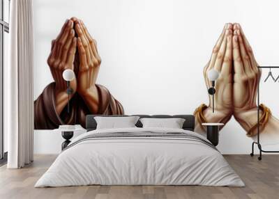 Praying Hands clipart collection, vector, icons isolated on transparent background Wall mural