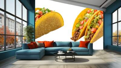 tacos isolated on transparent background Wall mural