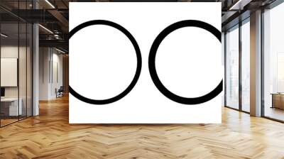 Set of black circle icon. Vector round symbols Wall mural