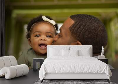 African American father and daughter Wall mural