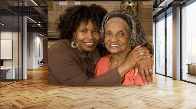 african american mother and daughter Wall mural