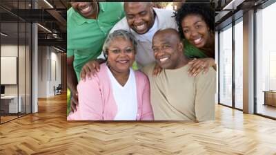 Mature African American couple and their adult kids. Wall mural