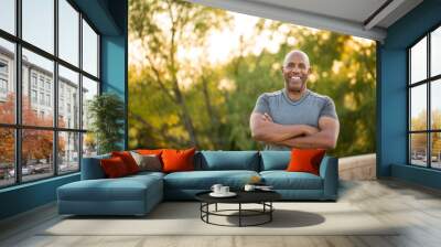 Portrait of a fit mature African American man Wall mural