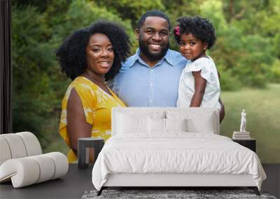 Portrait of an African American woman and her family. Wall mural