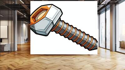 An industrial screw with a hexagonal head and deep sharp threads. Typically used in construction this screw can withstand a large amount of torque and. Cartoon Vector Wall mural