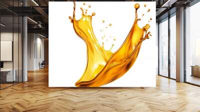 Oil splash isolated on white background Wall mural