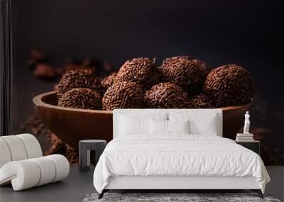 Chocolate Easter Egg filled with brigadeiro (brigadier), Goumert egg chocolate tradition in Brazil.  Wall mural