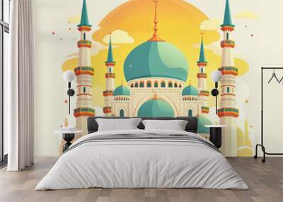 Graceful Illustration for Ramadan Greetings Wall mural