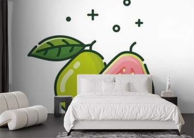 Illustration vector graphic of guava. Guava minimalist style isolated on a white background. The illustration is Suitable for Web Landing Page, Banner, flyers, stickers, Card, etc. Wall mural