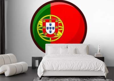 Portugal Flag Icon. Portugal Flag flat style isolated on a white background - stock vector. Wall mural