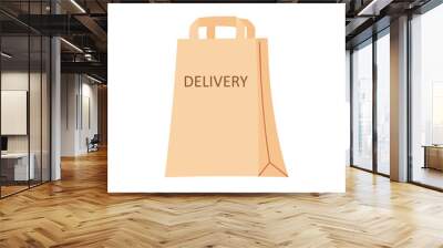 Flat design cartoon paper packages illustration. Delivery element. Wall mural