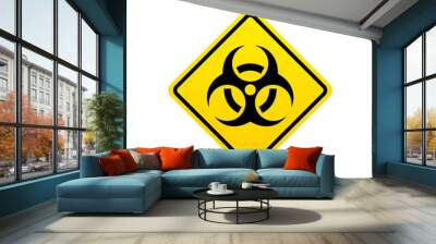 biohazard warning sign. threat or harmful concept symbol. Design vector illustration with Biohazard icon on the white background Wall mural