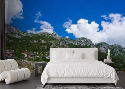 landscape with sky, mountain and clouds Wall mural