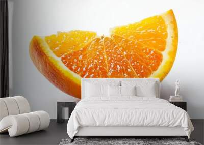 Juicy Orange Slice Isolated on Bright White - Citrus Fruit Wall mural