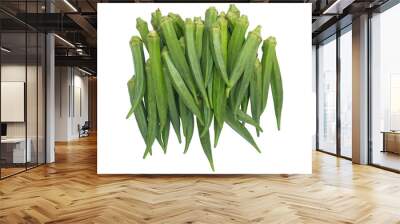 Okra - lady's finger fresh green vegetable  with transparent background Wall mural