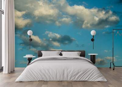 blue sky with cloud closeup different shape Wall mural